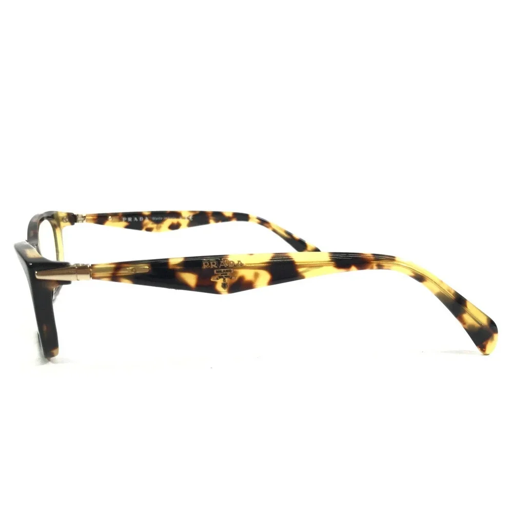 Prada Eyeglasses Frames VPR15P NAI-1O1 Top Black Medium Havana Cat Eye 53-16-135